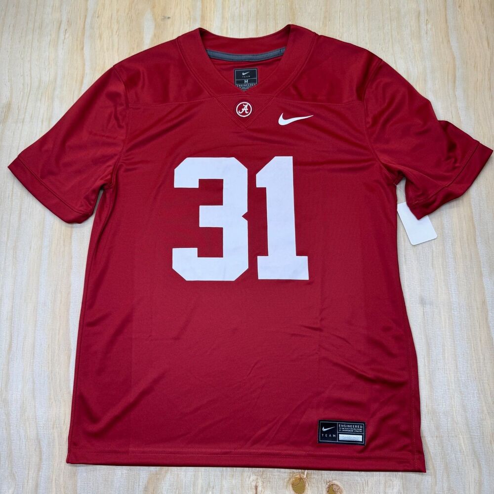 NWOT Alabama Crimson Tide Nike Game PRINTED Football Jersey #31 "Lindsay" MD